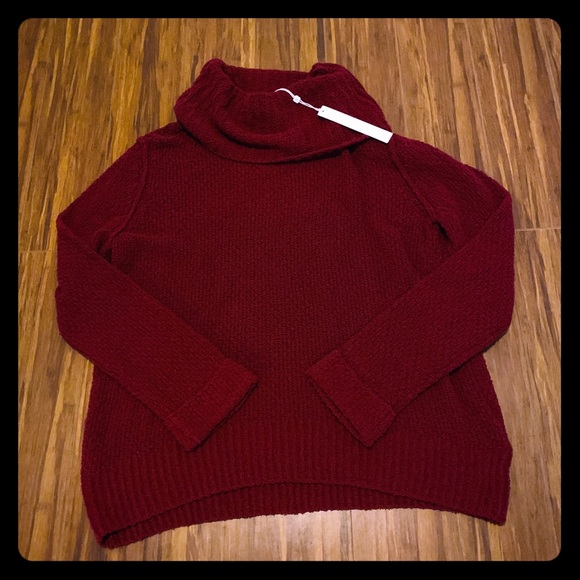 Caslon Sweaters - NWT Caslon Oversized Red Knit Turtleneck Sweater